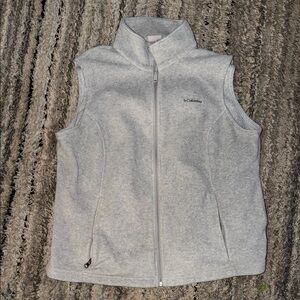 Columbia Gray Full-Zip Fleece Vest
